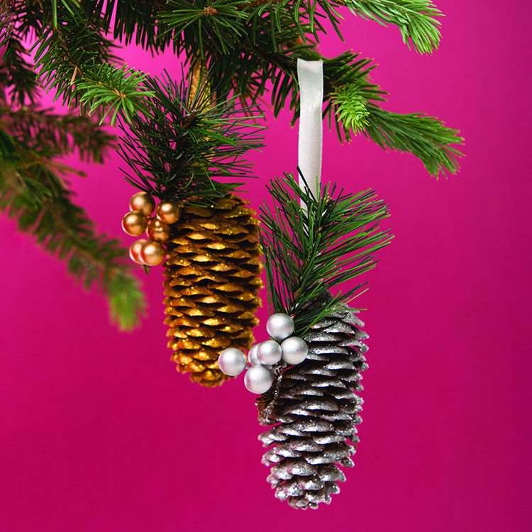 Gold & Silver Pinecone Decorations