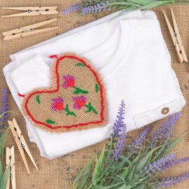 Hessian Embroidered Heart