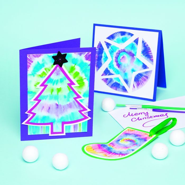 Tie-Dye Christmas Cards