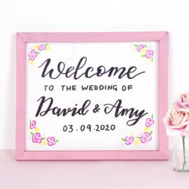 Wedding Sign Reverse Canvas