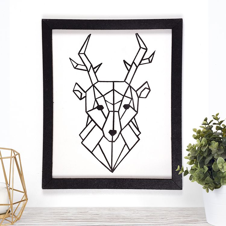 Geometric Stag Reverse Canvas