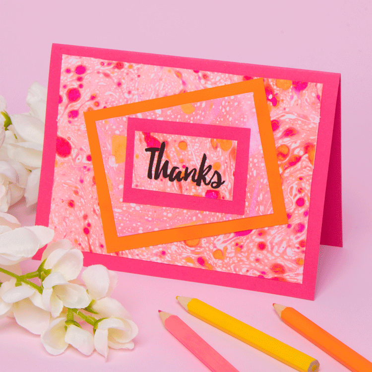 Marbled-Effect Thanks Card