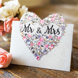 ‘Mr & Mrs’ Jewelled Wedding Card