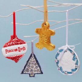 Festive Embossed Clay Decorations