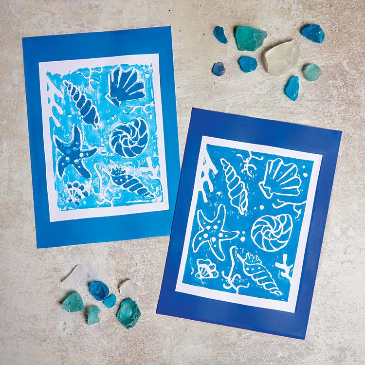 Seashell Lino Prints