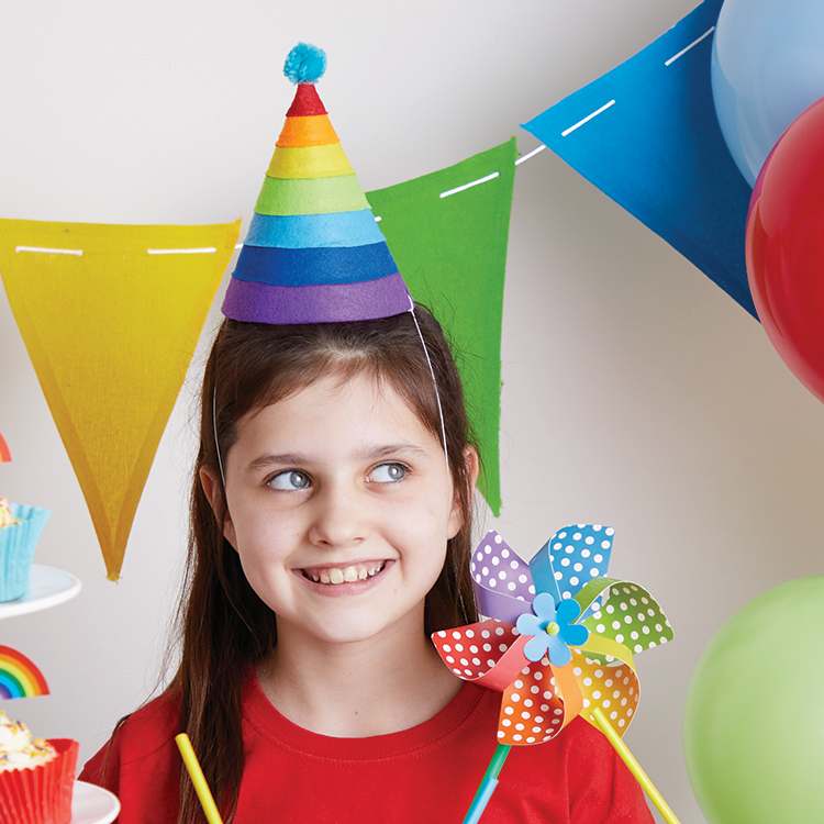 Rainbow Party Hat