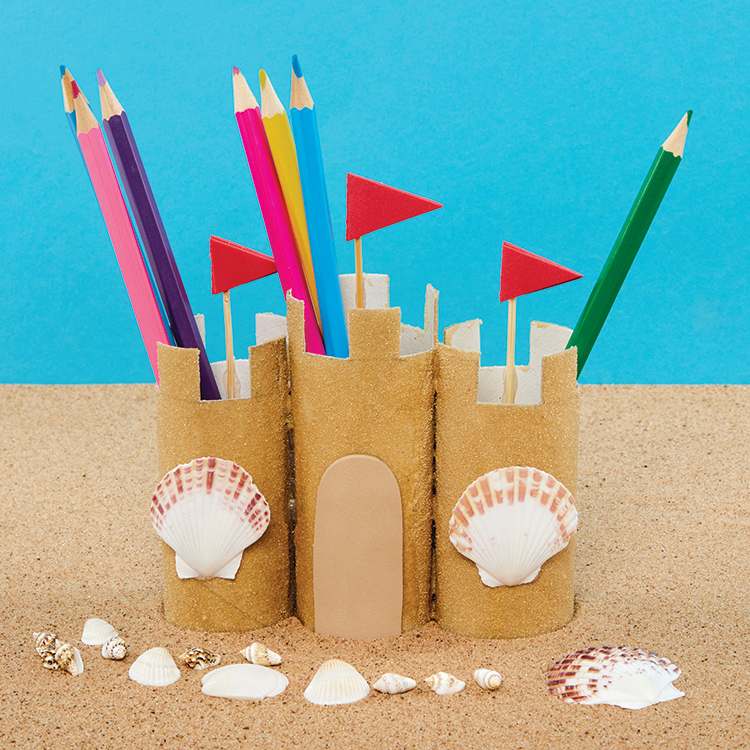 Cardboard Tube Sandcastle Pen Pot