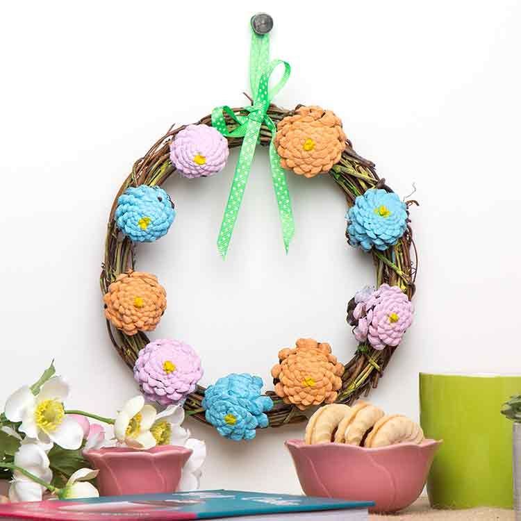 Pine Cone Flower Wreath