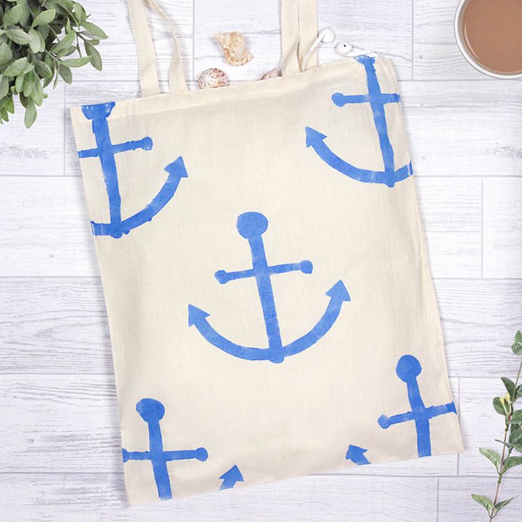 Stencilled Fabric Bag