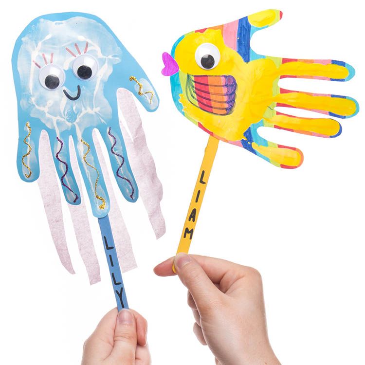 Handprint Sealife Puppets