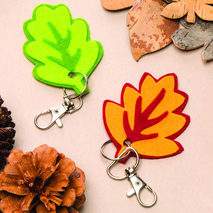 Felt Autumn Leaf Keyrings