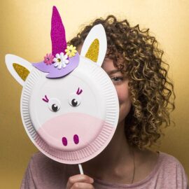 Paper Plate Unicorn Mask