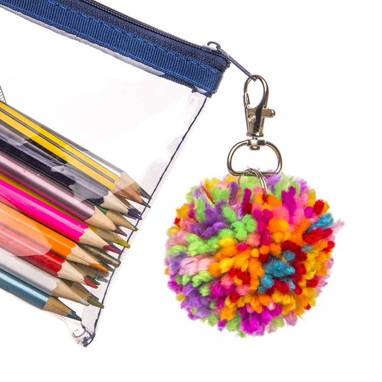 Rainbow Pom Pom Keyring