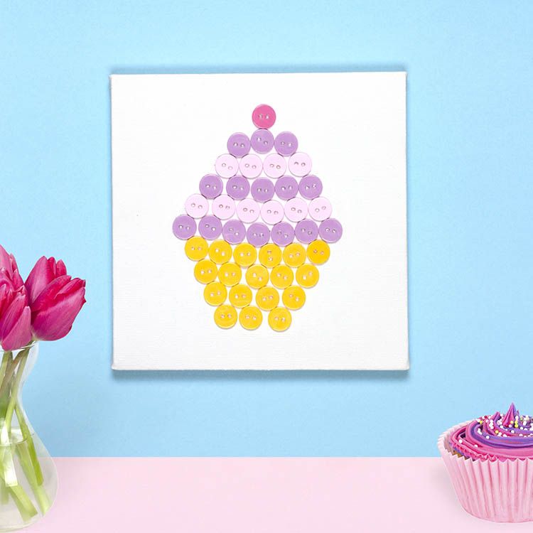 Cupcake Button Canvas