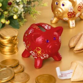 Gold & Red Piggy Banks