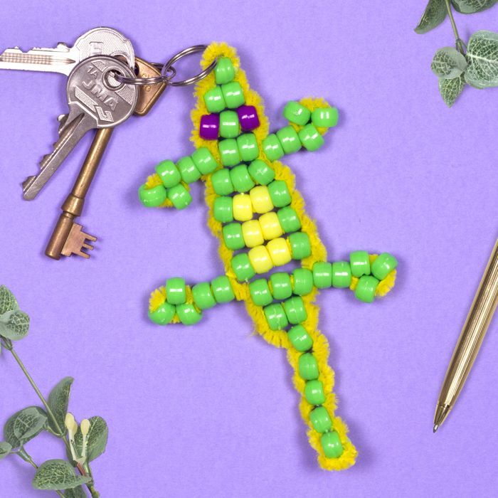 Gecko Beaded Keyring