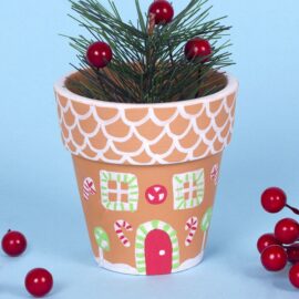 Gingerbread House Flower Pot