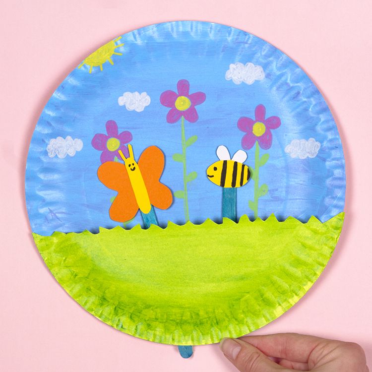 Interactive Spring Paper Plate Scene