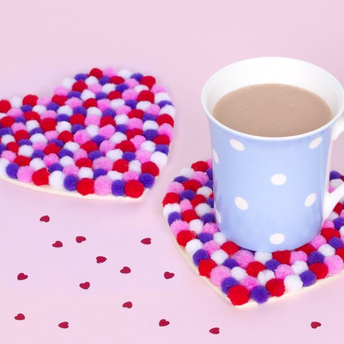 Heart Pom Pom Coaster