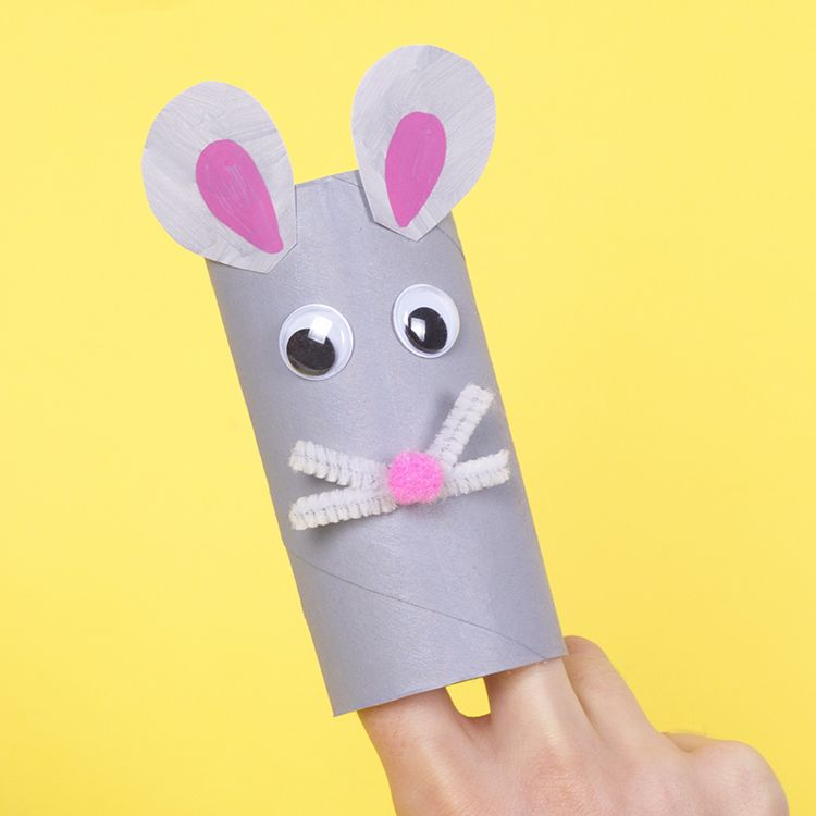 Rat Cardboard Tube Puppet