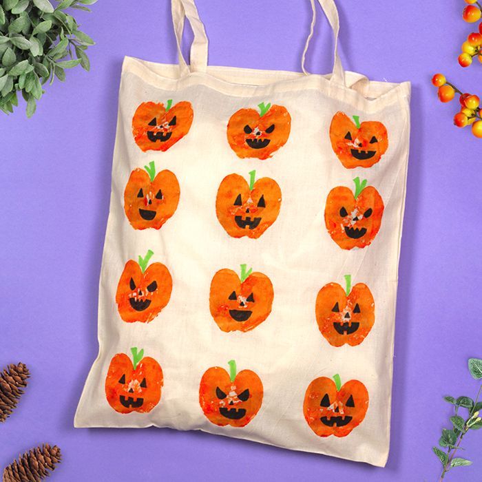 Apple Print Pumpkin Bag