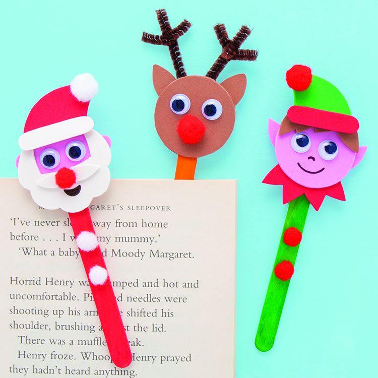 Christmas Character Pop Stick Bookmarks