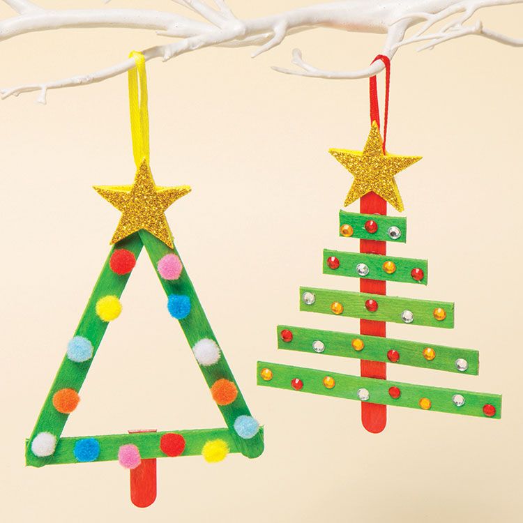 Pop Stick Christmas Tree Decorations