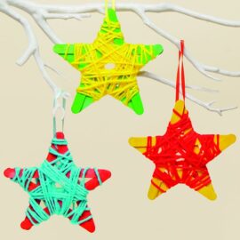 Yarn Wrapped Star Decorations