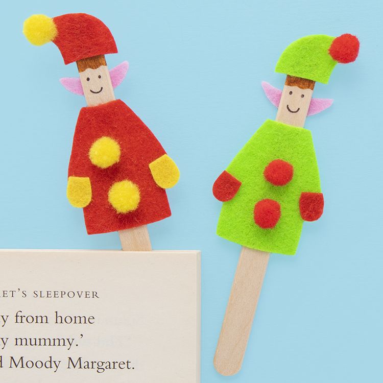 Elf Pop Stick Bookmarks