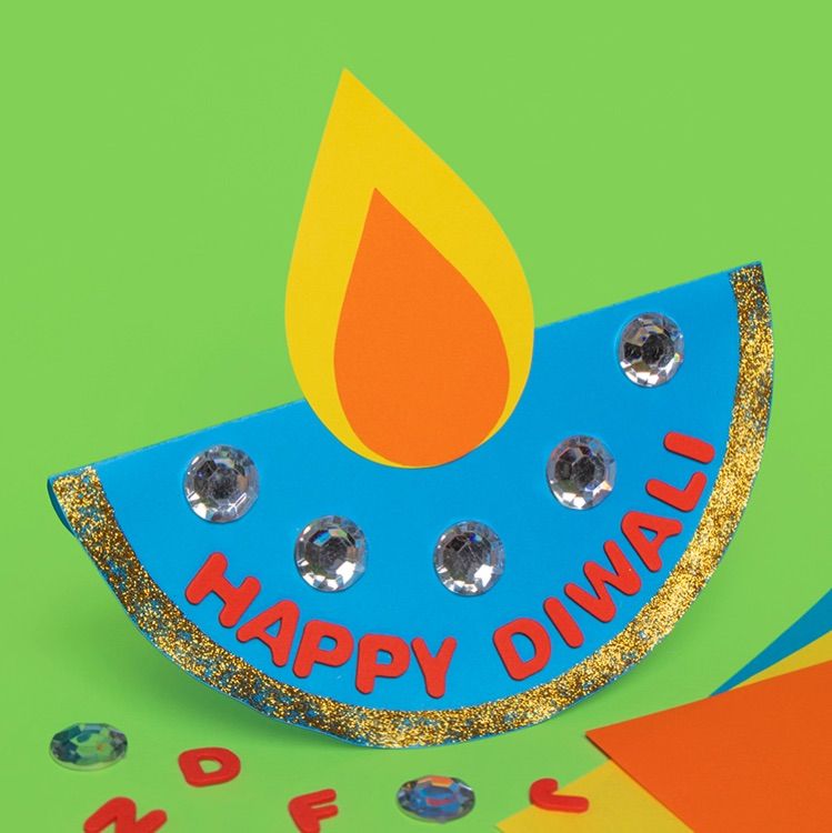 Diwali Lamp Card