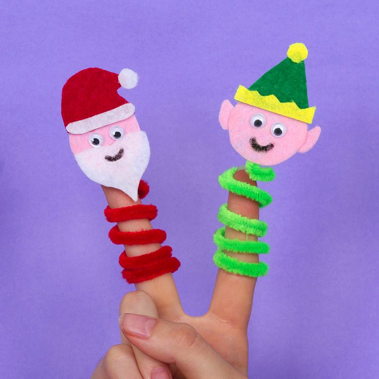 Christmas Pipe Cleaner Finger Puppets