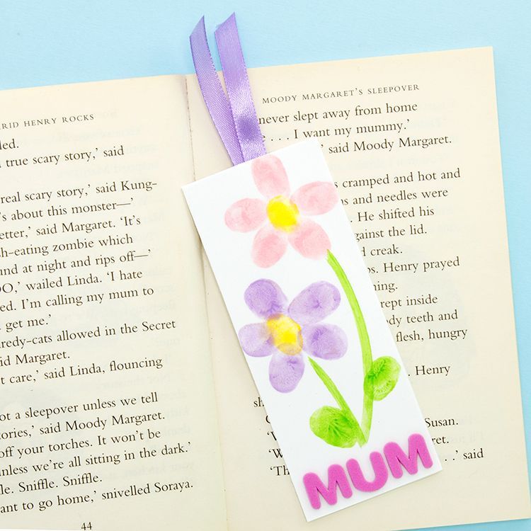 Mum Fingerprint Flower Bookmark