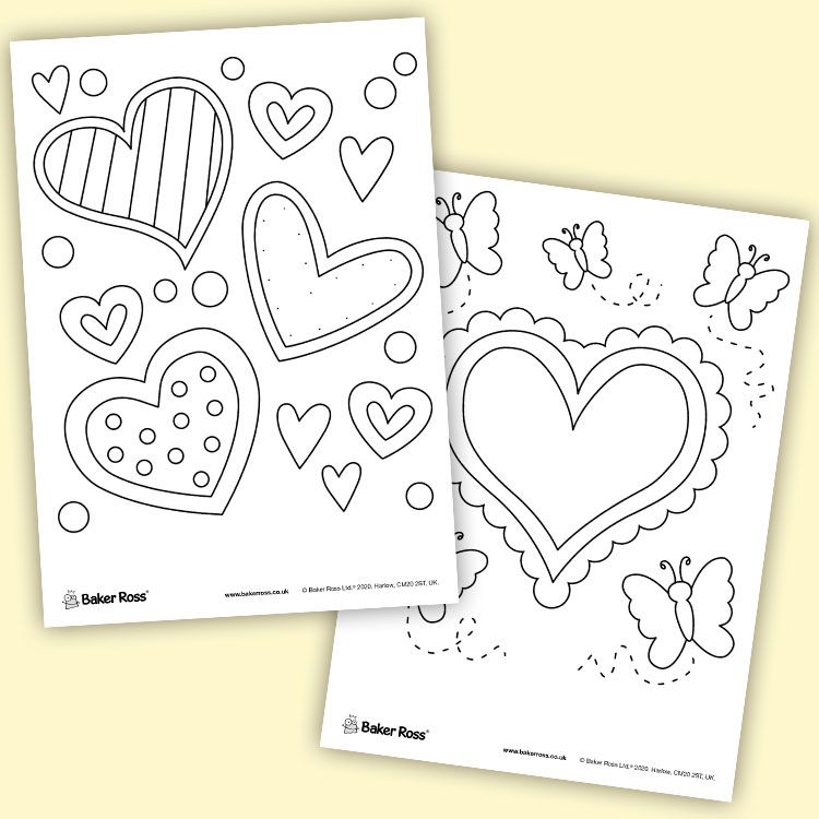 Colour-in Hearts