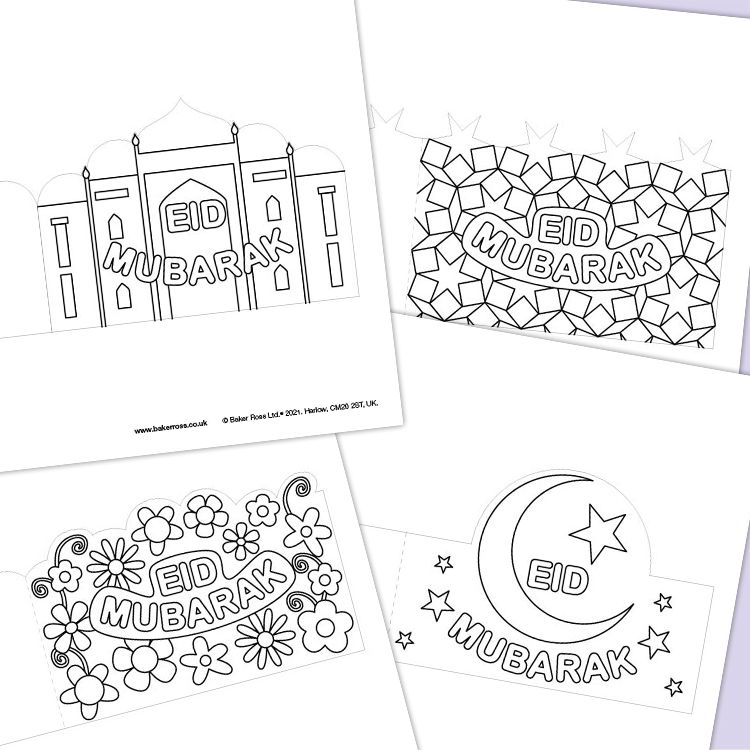 Colour-in Eid Cards