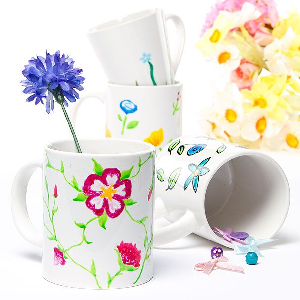 Pretty Flower Mugs