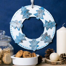 Blue Bark Tree Wreath