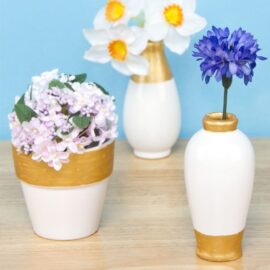 Gold Colour Block Mini Vases