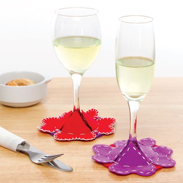 Heart Wine Glass Coasters