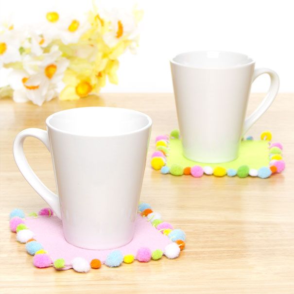 Pom Pom Edged Coasters