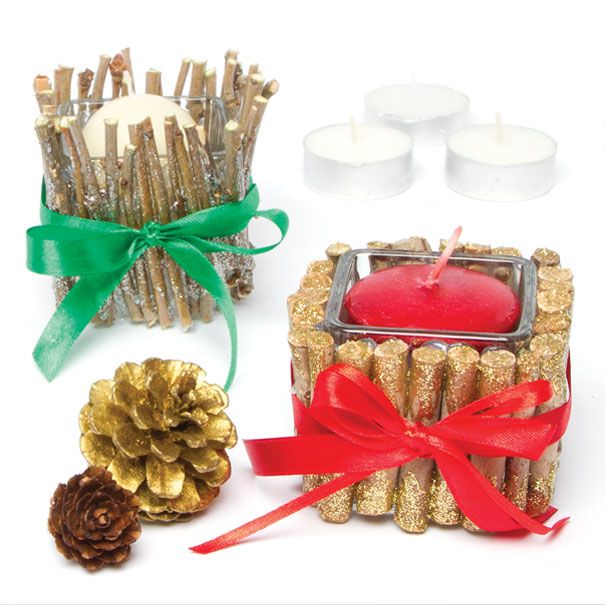 Festive Twig Candle Holders