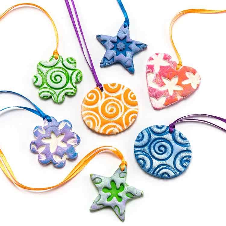 Fimo Embossed Pendants