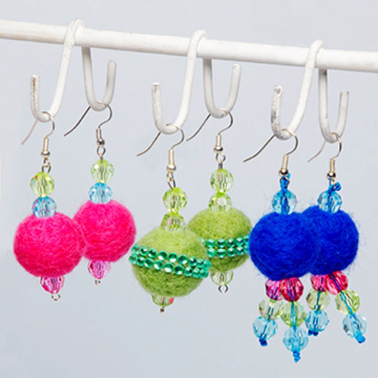 Felt Ball Earrings