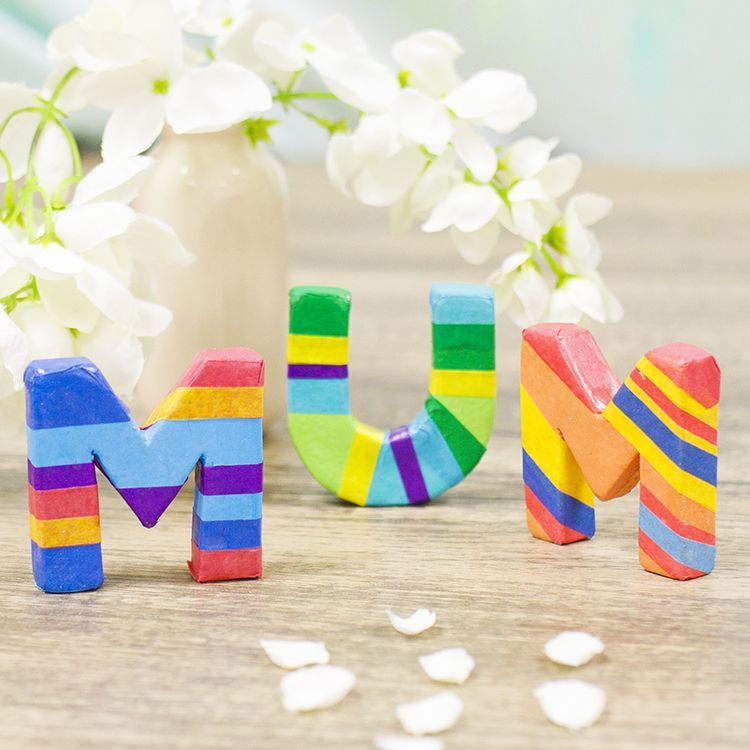 Rainbow MUM Clay Letters