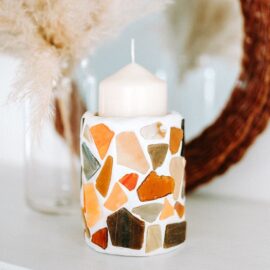 Glass Mosaic Can Candle Holder