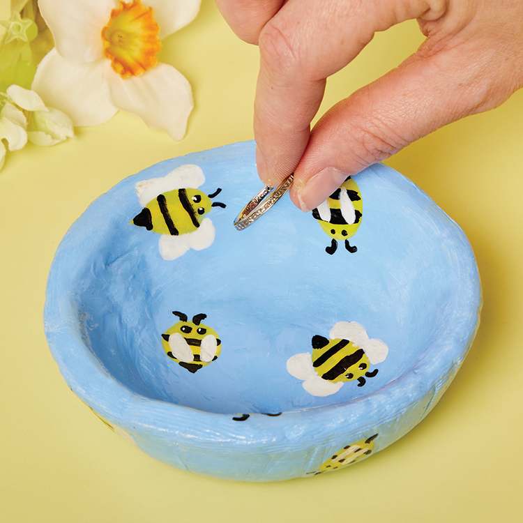 Fingerprint Bee Clay Trinket Dish