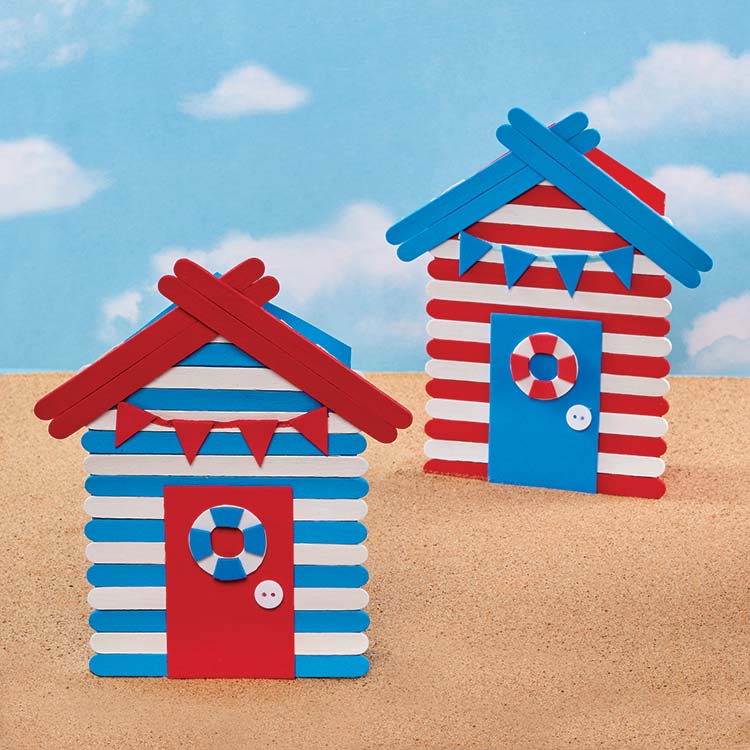 Pop Stick Beach Hut Cards