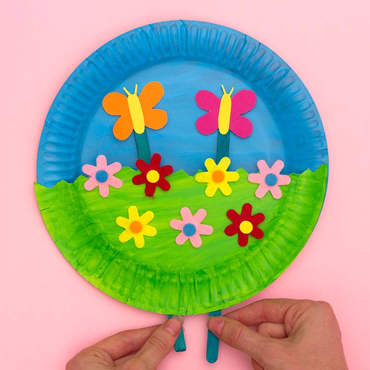 Interactive Butterfly Paper Plate Scene