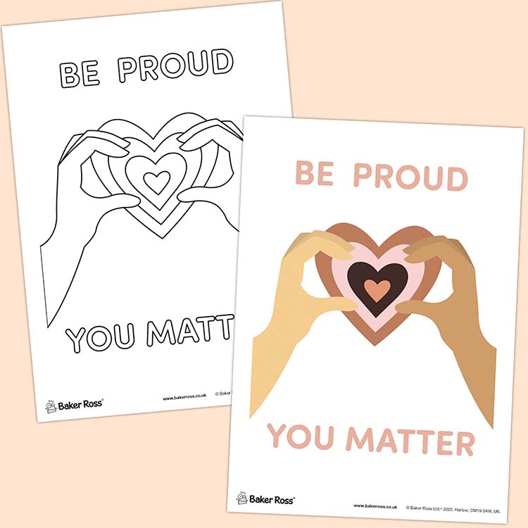 Diversity ‘Be Proud’ Colouring Sheets