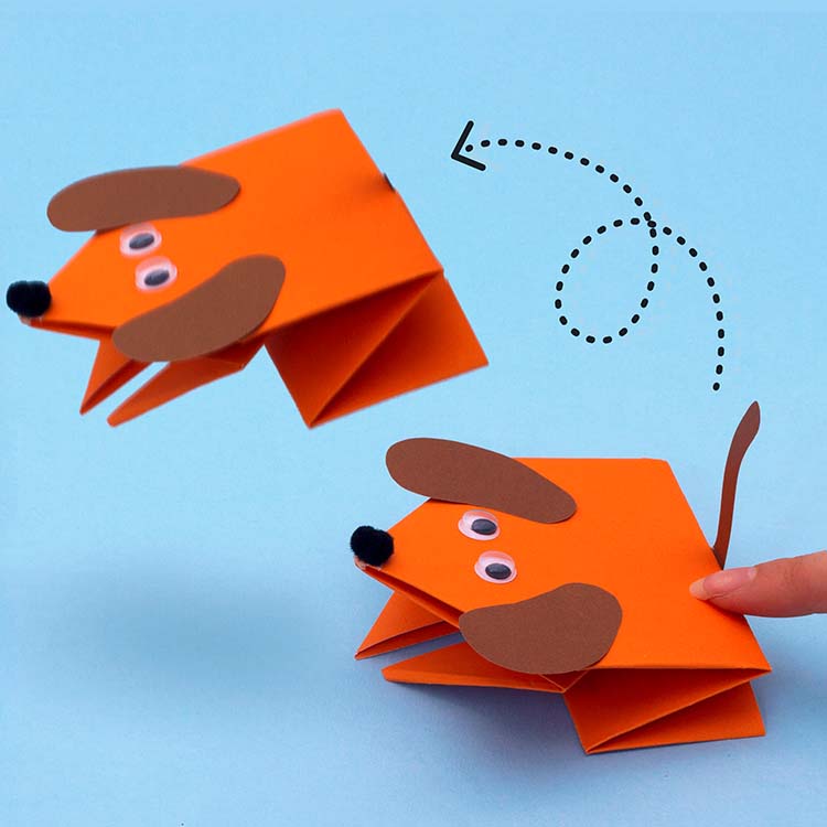 Jumping Origami Dog