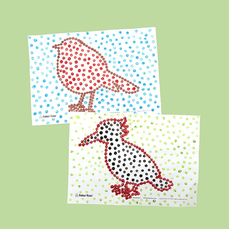 Garden Birds Dot Paintings